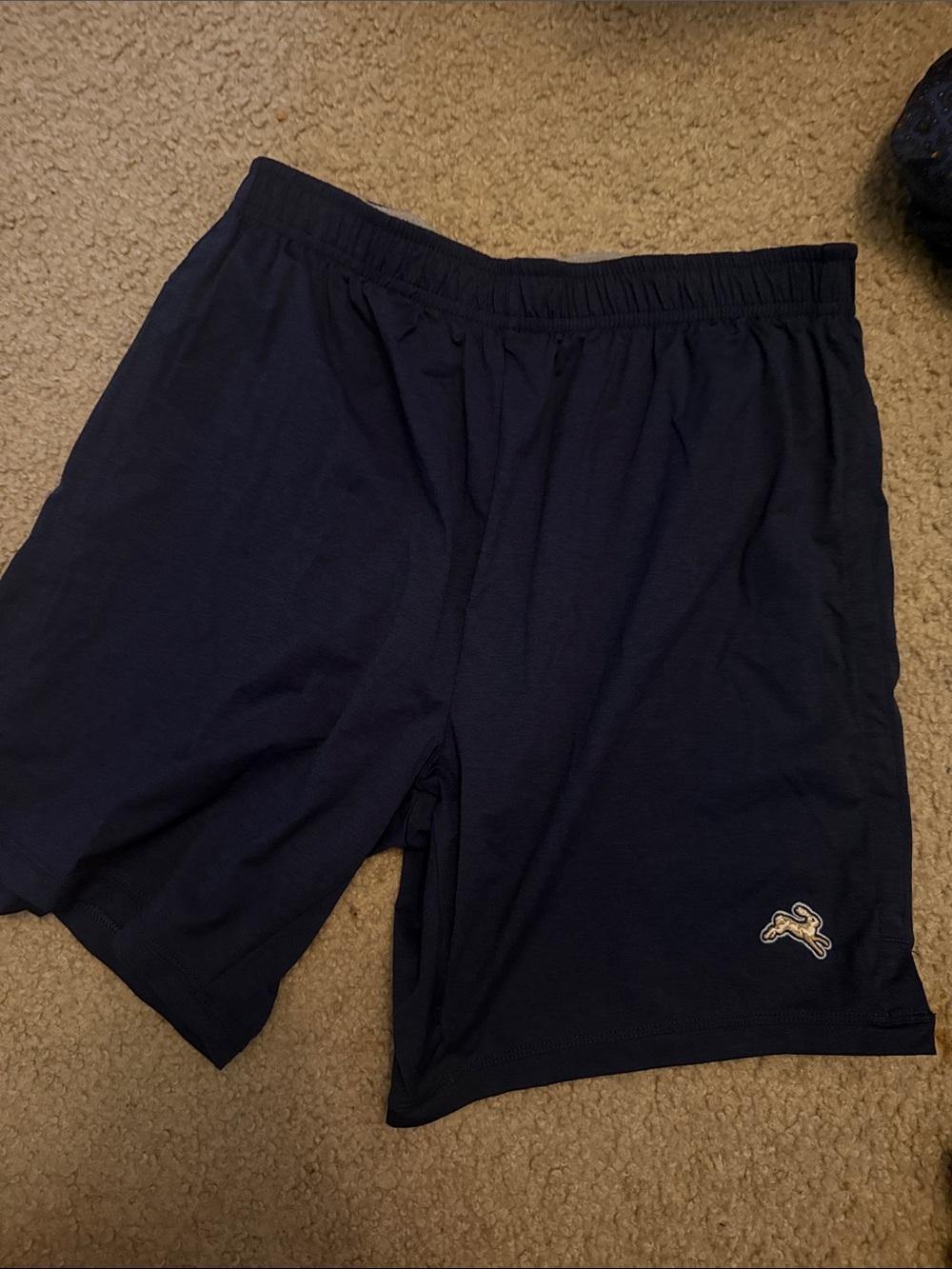 Tracksmith Navy Athletic Shorts with Small Logo